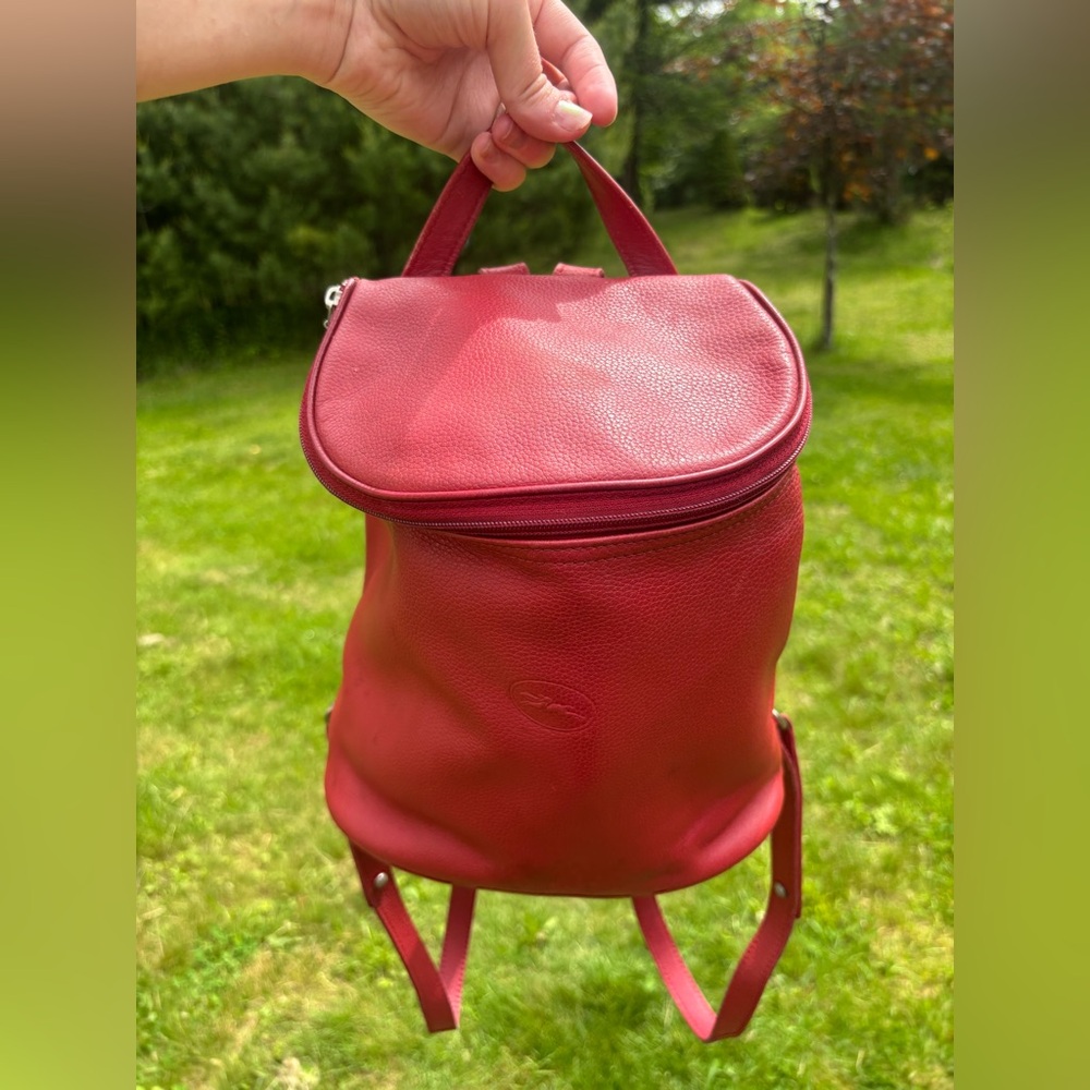 Longchamp Leather Red Mini-Backpack - image 1
